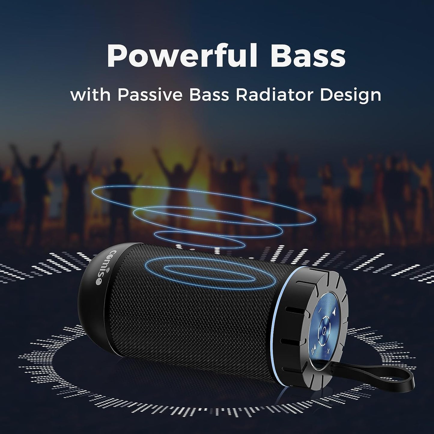 Bluetooth Speaker, IPX5 Waterproof Portable Speaker with 360° HD Surround Sound, Punchy Bass, Wireless TWS Pairing, 24H Playtime, Wireless Speaker for Home/Outdoor/Camping/Beach, Birthday Gift