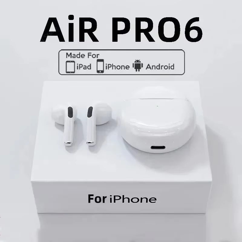 Pro 6 TWS Bluetooth Earphones for Iphone Wireless Bluetooth Headset Noise Cancelling Earbuds with Mic PRO6 Wireless Headphones